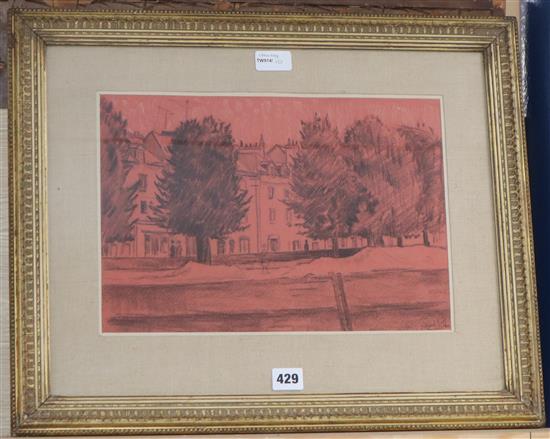 Clifford Hall RBA, ROI (1904-1973), Trees and Houses, Vannes, signed, dated 60, hand-written label verso, 24.5 x 35.5cm